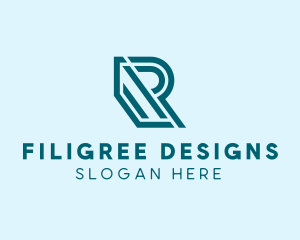 Geometric Industrial Business Letter R  logo design