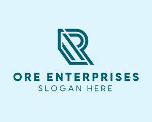 Geometric Industrial Business Letter R  logo design