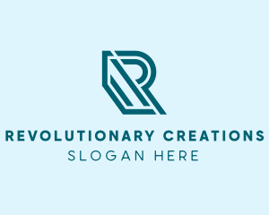 Geometric Industrial Business Letter R  logo design