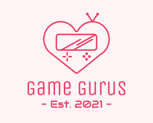 Pink Heart Gaming Console logo design