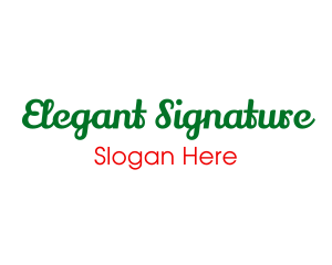 Green Cursive Wordmark logo design