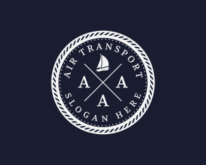 Hipster Nautical Navy Sailboat logo design