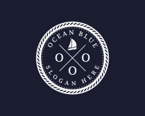 Hipster Nautical Navy Sailboat logo