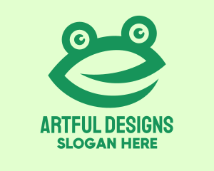 Green Frog Face logo design