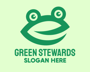 Green Frog Face logo design