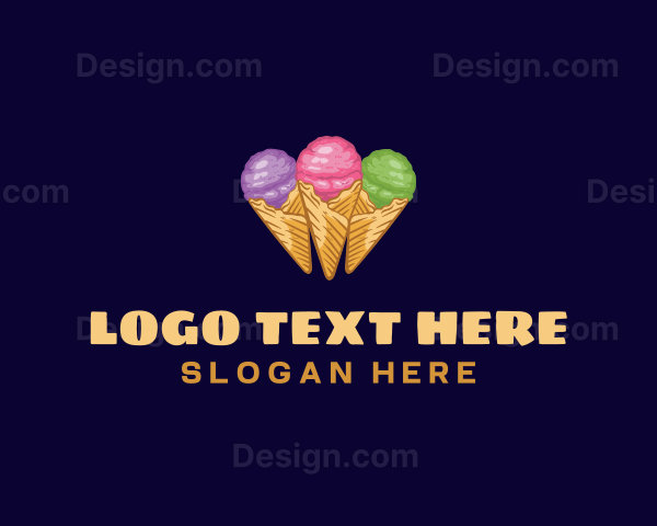 Gelato Ice Cream Dessert Logo