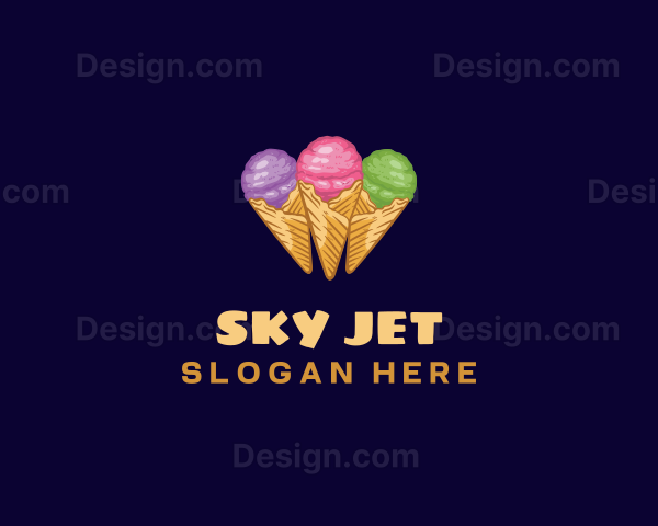Gelato Ice Cream Dessert Logo