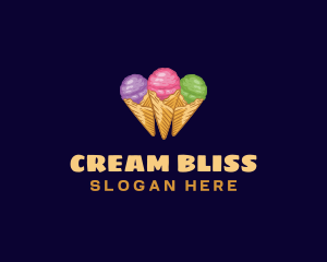 Gelato Ice Cream Dessert logo design