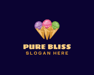 Gelato Ice Cream Dessert logo design