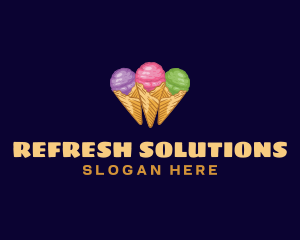 Gelato Ice Cream Dessert logo design