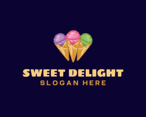 Gelato Ice Cream Dessert logo design