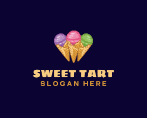 Gelato Ice Cream Dessert logo design