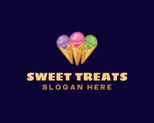 Gelato Ice Cream Dessert logo design