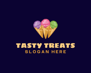 Gelato Ice Cream Dessert logo design