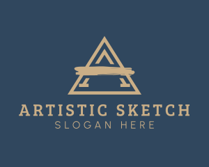 Artist Letter A Brush logo design