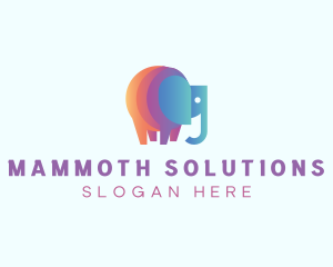 Multicolor Elephant Wildlife logo design