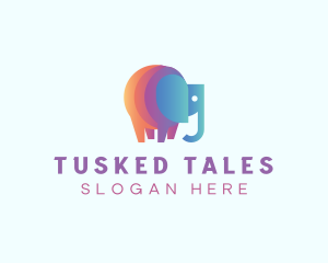 Multicolor Elephant Wildlife logo