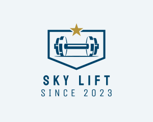 Weight Lifting Barbell  logo design