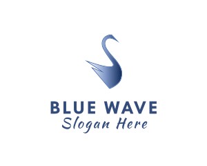 Blue Swan Bird logo design