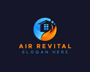 Home Heating Cooling HVAC logo design