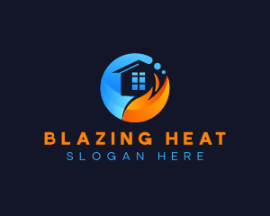 Home Heating Cooling HVAC logo design