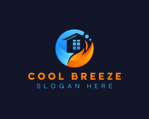 Home Heating Cooling HVAC logo design