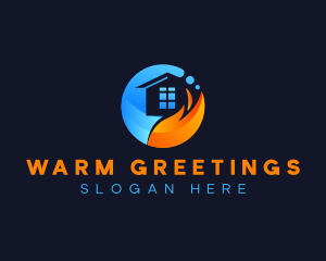 Home Heating Cooling HVAC logo design