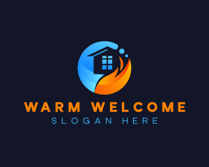 Home Heating Cooling HVAC logo design