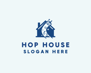 Blue House Cleaning logo design