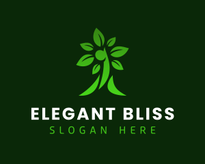 Green Human Tree Plant logo