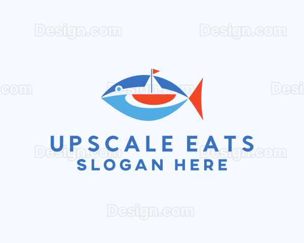 Sailboat Tuna Fish Logo