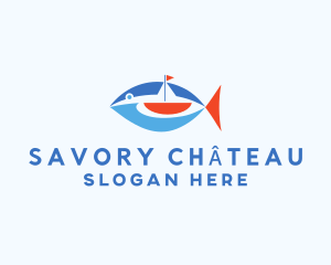 Sailboat Tuna Fish Logo