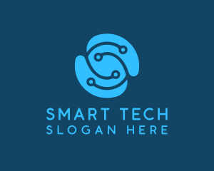 Blue Tech Letter S logo design