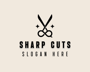 Barber Scissor Haircut logo design