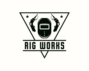 Welding Hood Industrial Metalwork logo design