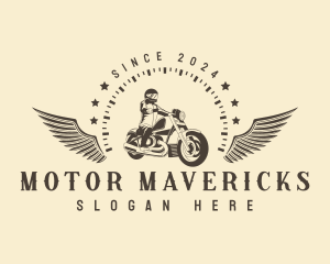 Motorcycle Biker Wing logo design