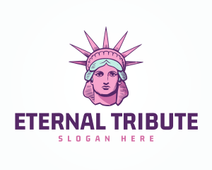 Pink New York Lady Liberty logo design