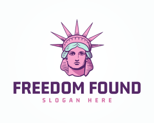 Pink New York Lady Liberty logo design