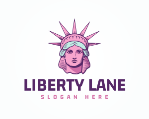 Pink New York Lady Liberty logo design