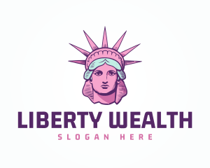 Pink New York Lady Liberty logo design