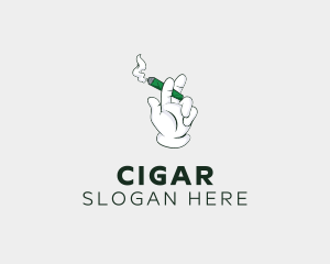 Smoking Cigar Gloves logo design