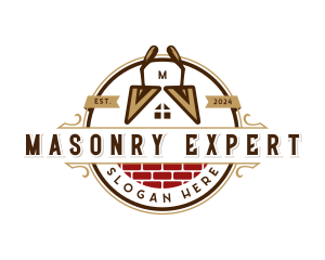 Masonry Trowel Brick logo design