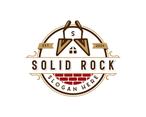 Masonry Trowel Brick logo design