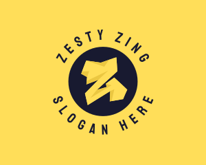 Yellow Bolt Letter Z logo design