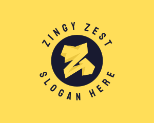 Yellow Bolt Letter Z logo design