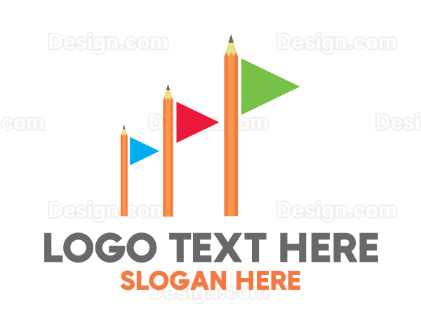 Colorful Flag Pencil Logo