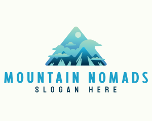 Mountain Trekking Adventure logo design