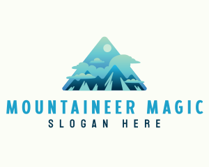 Mountain Trekking Adventure logo design