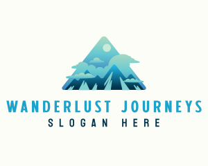 Mountain Trekking Adventure logo design