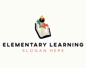 Book Kindergarten Arts Learning  logo design